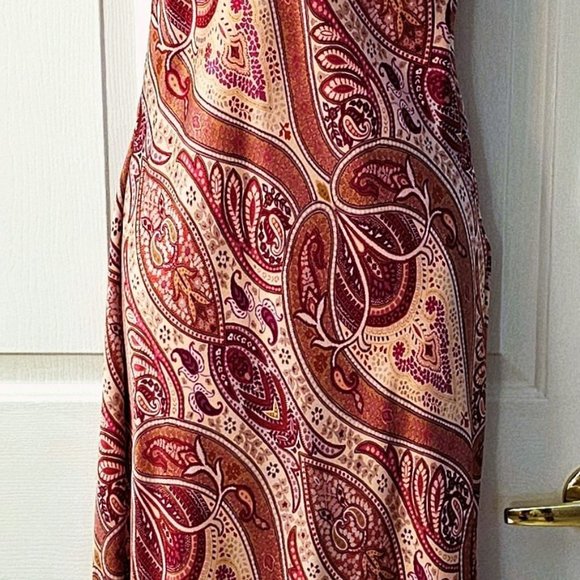 NWOT Target Womens Nightgown & Robe Set Long 100% Silk Red Paisley Small - Picture 3 of 16
